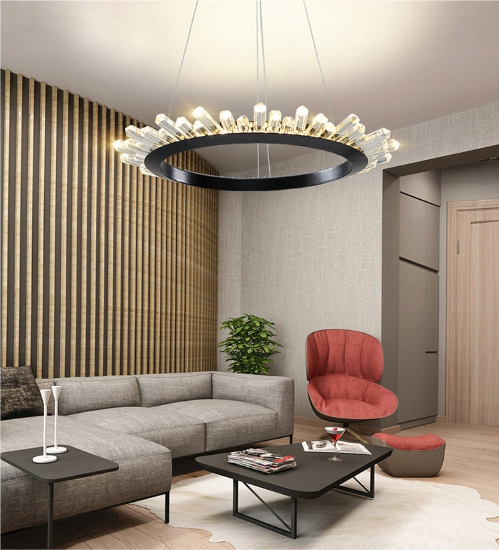 Wagon Wheel Chandelier-Black/Gold - Reflect Lighting