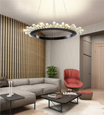 Wagon Wheel Chandelier-Black/Gold - Reflect Lighting