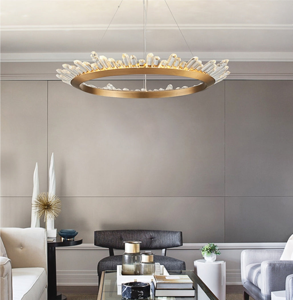 Wagon Wheel Chandelier-Black/Gold - Reflect Lighting