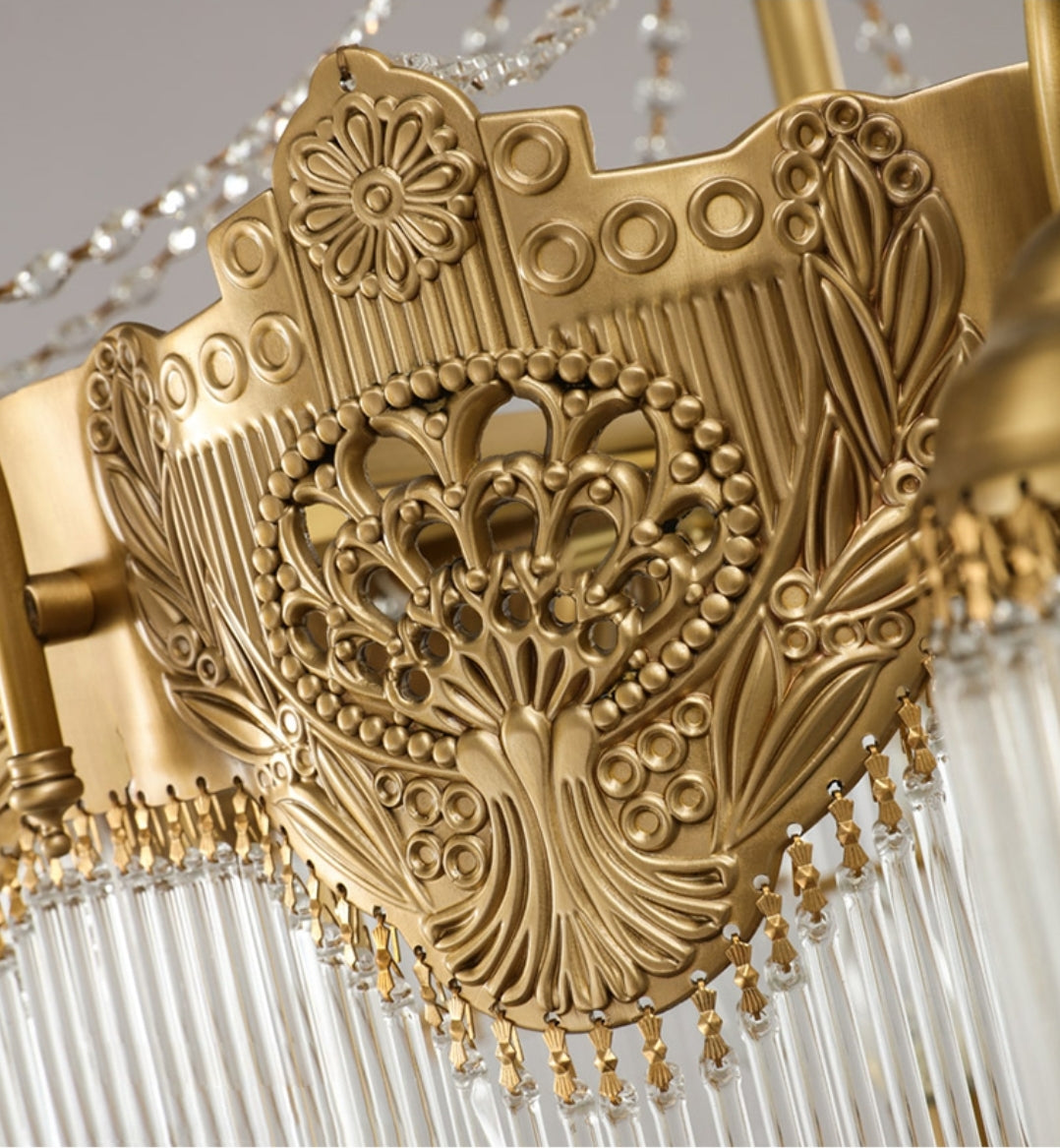 Premium Crystal Copper Chandelier-Round/Rectangle - Reflect Lighting