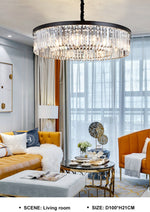 Transparent Circular Crystal Flat Chandelier - Reflect Lighting