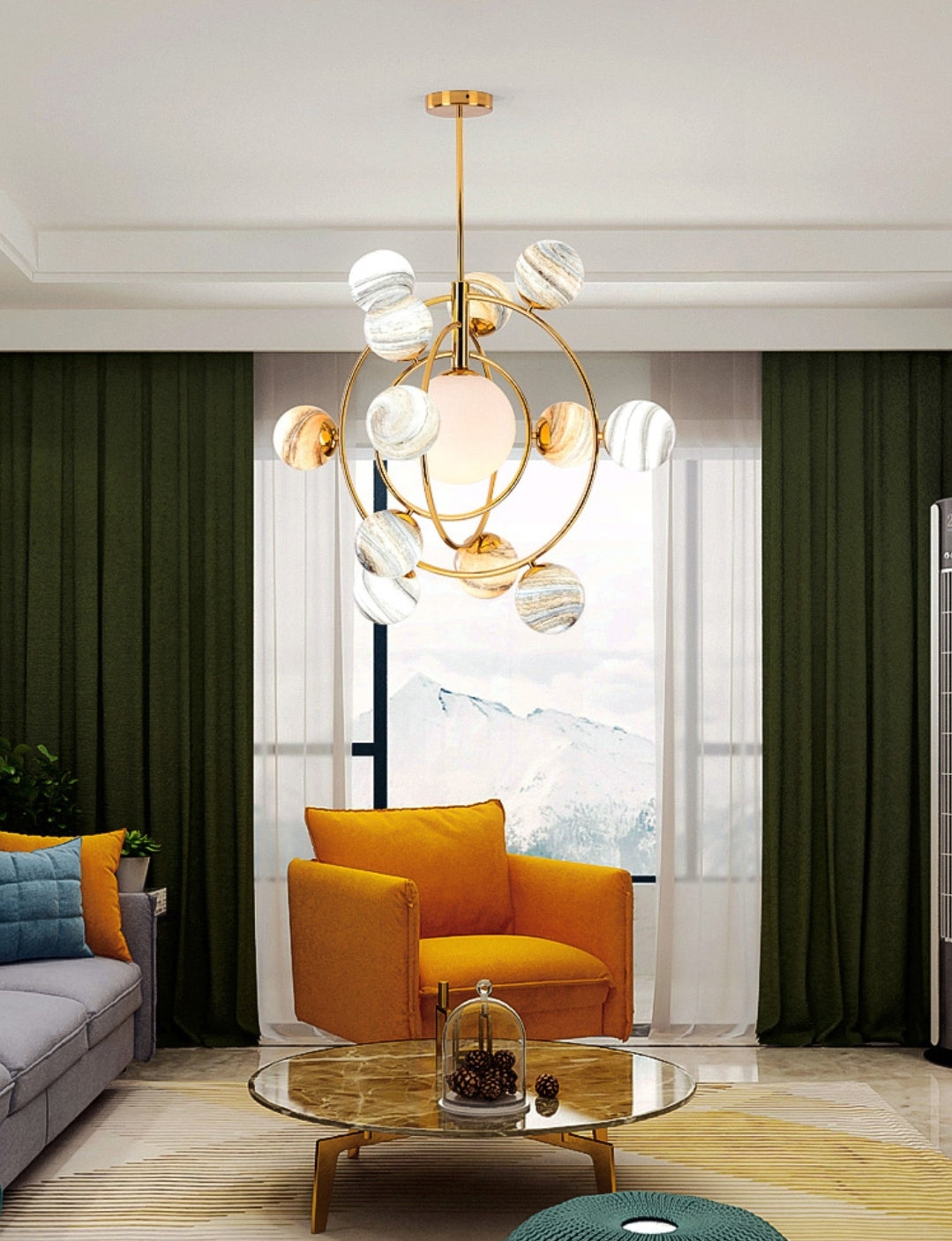 Solar System Glass Chandelier - Reflect Lighting