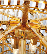 Walden Gold Crystal Chandelier-Round/Rectangle - Reflect Lighting