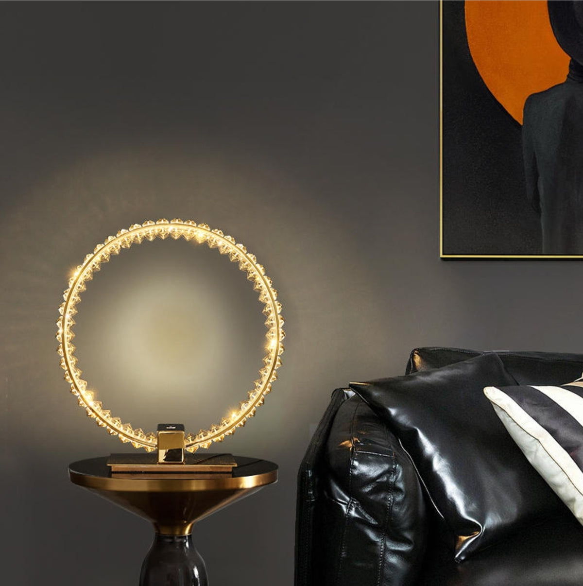 Bennie Crystal Table Lamp- Gold/Chrome - Reflect Lighting