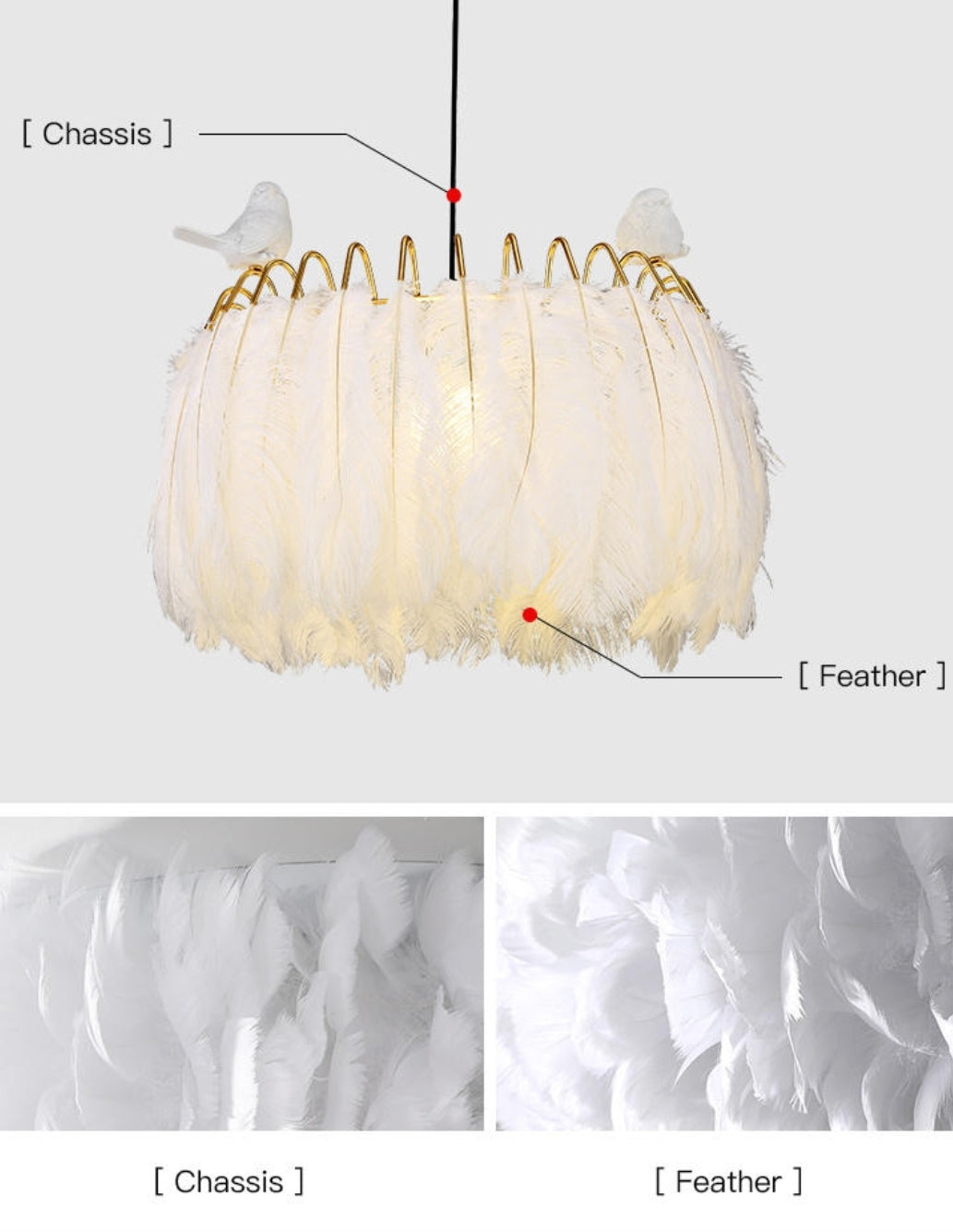 Redneck Feather Bird Chandelier - Reflect Lighting