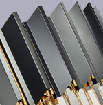 Pyrite Grey Crystal Chandelier -Round/Rectangle - Reflect Lighting