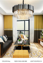 Pyrite Grey Crystal Chandelier -Round/Rectangle - Reflect Lighting