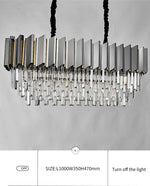 Pyrite Grey Crystal Chandelier -Round/Rectangle - Reflect Lighting