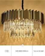 Pyrite Grey Crystal Chandelier -Round/Rectangle - Reflect Lighting