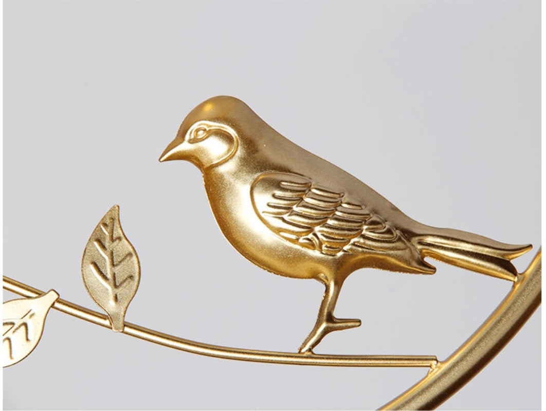 Round Crystal Thrush (Bird) Pendant Light-Gold/Black - Reflect Lighting