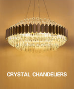 Gary & Gold Cylinder Crystal Chandelier-Round/Rectangle - Reflect Lighting