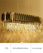 Gray & Gold Crystal Chandeliers-Round/Rectangle - Reflect Lighting