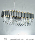 Gray & Gold Crystal Chandeliers-Round/Rectangle - Reflect Lighting