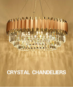 Rose Gold Crystal Chandeliers-Round/Rectangle - Reflect Lighting