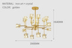 Golden Ice Cube Crystal Chandelier - Reflect Lighting
