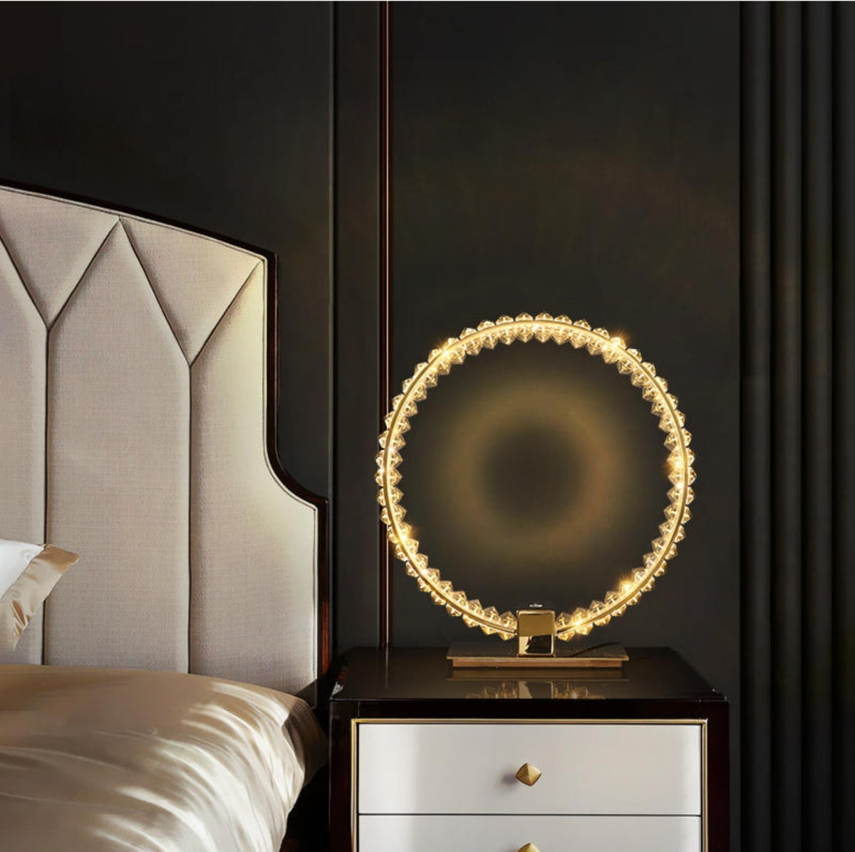 Bennie Crystal Table Lamp- Gold/Chrome - Reflect Lighting