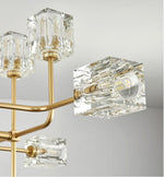 Golden Ice Cube Crystal Chandelier - Reflect Lighting