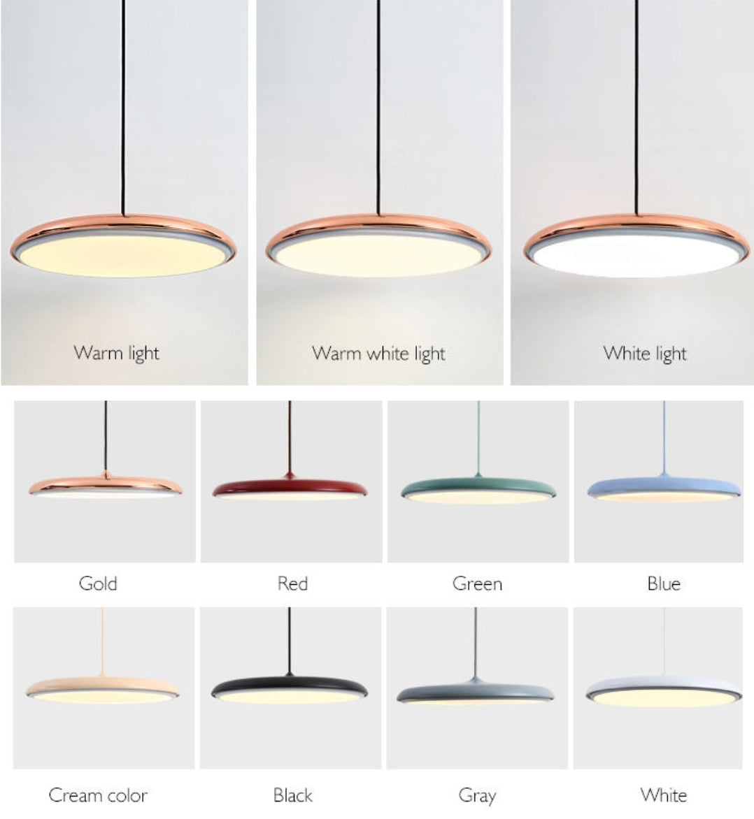 Simple Metal Led Pendant Lighting- 8 Colours