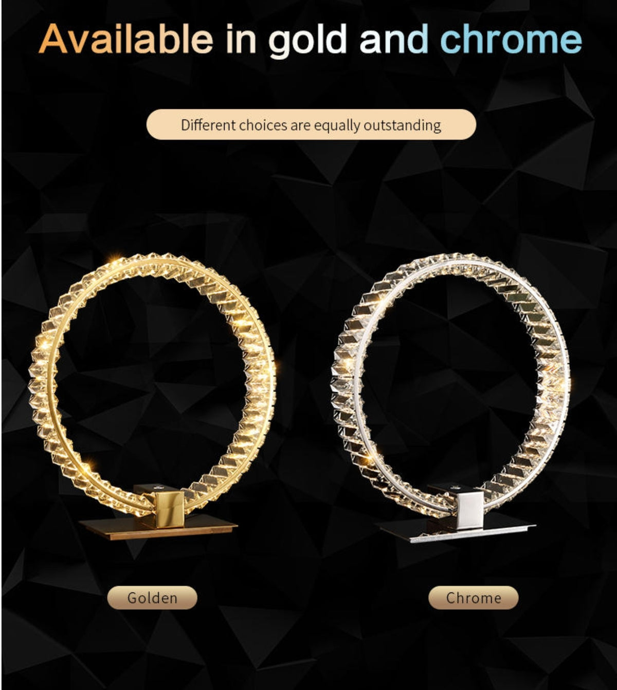 Bennie Crystal Table Lamp- Gold/Chrome - Reflect Lighting