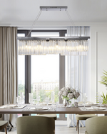 Chrome Rectangle Crystal Chandelier