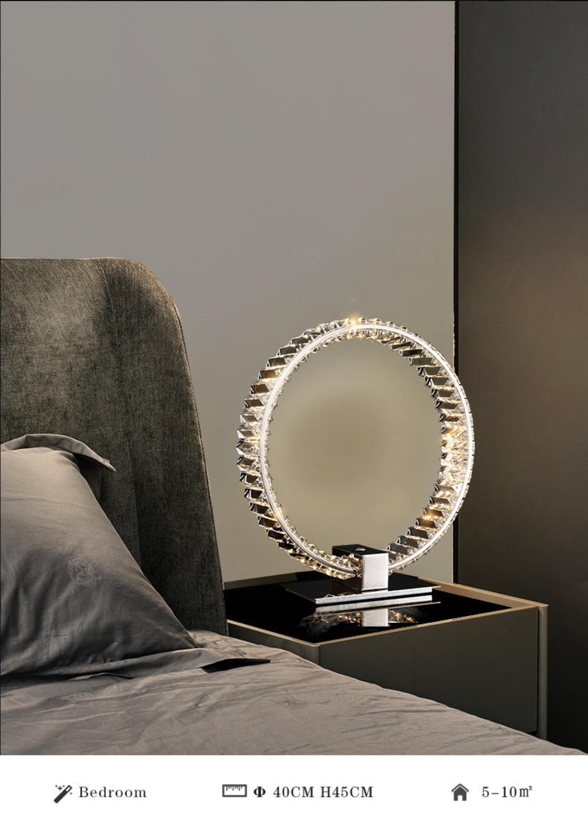 Bennie Crystal Table Lamp- Gold/Chrome - Reflect Lighting