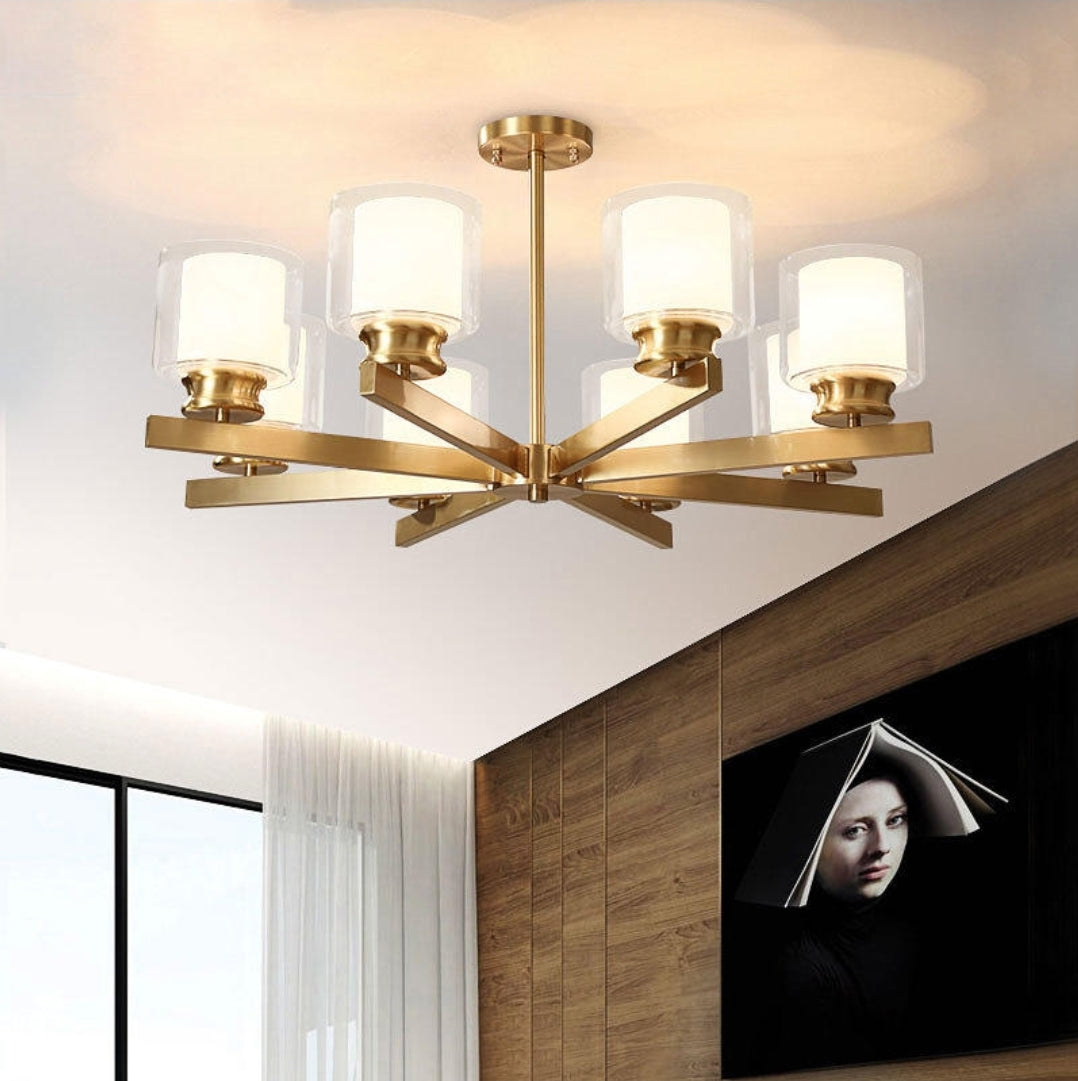 Classic Copper/Glass Candle Chandelier - Reflect Lighting