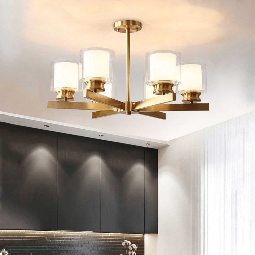 Classic Copper/Glass Candle Chandelier - Reflect Lighting