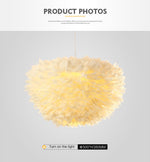 Ivory Feather Round Pendant Light - Reflect Lighting