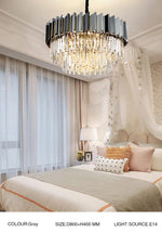 Pyrite Grey Crystal Chandelier -Round/Rectangle - Reflect Lighting