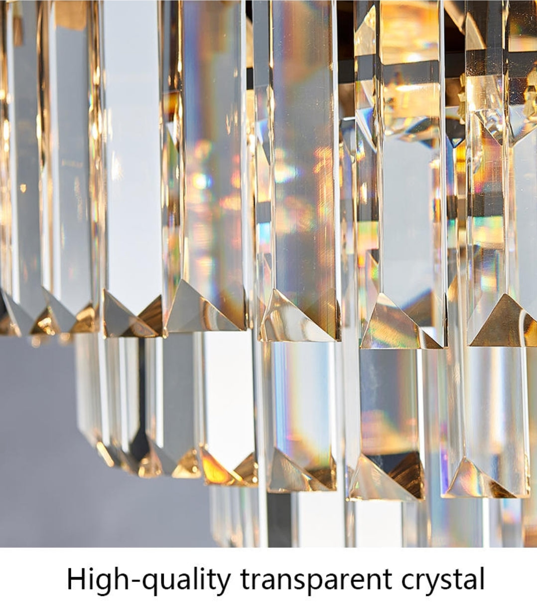 Rose Gold Crystal Chandeliers-Round/Rectangle - Reflect Lighting