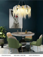 Flap Rope Tassel Chrome/Gold Chandelier - Reflect Lighting