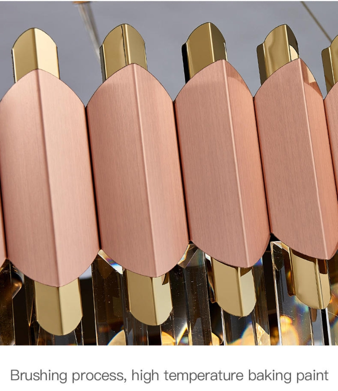 Rose Gold Crystal Chandeliers-Round/Rectangle - Reflect Lighting