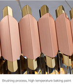 Rose Gold Crystal Chandeliers-Round/Rectangle - Reflect Lighting