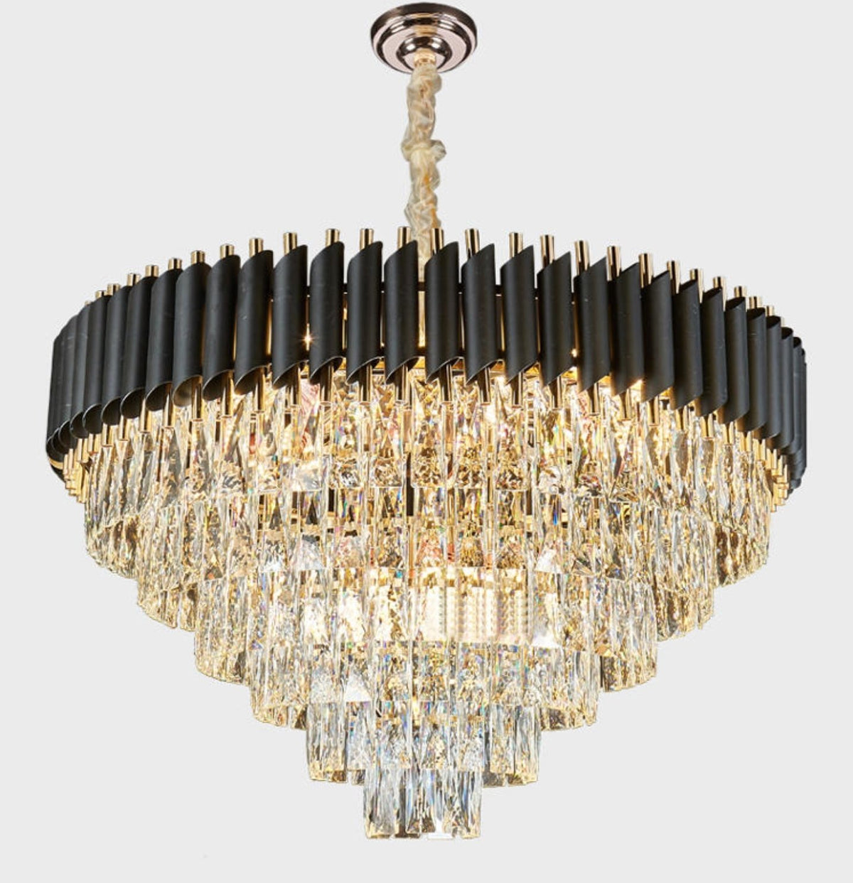 Hanging Black Crystal Chandelier Light - Reflect Lighting