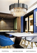 Pyrite Grey Crystal Chandelier -Round/Rectangle - Reflect Lighting