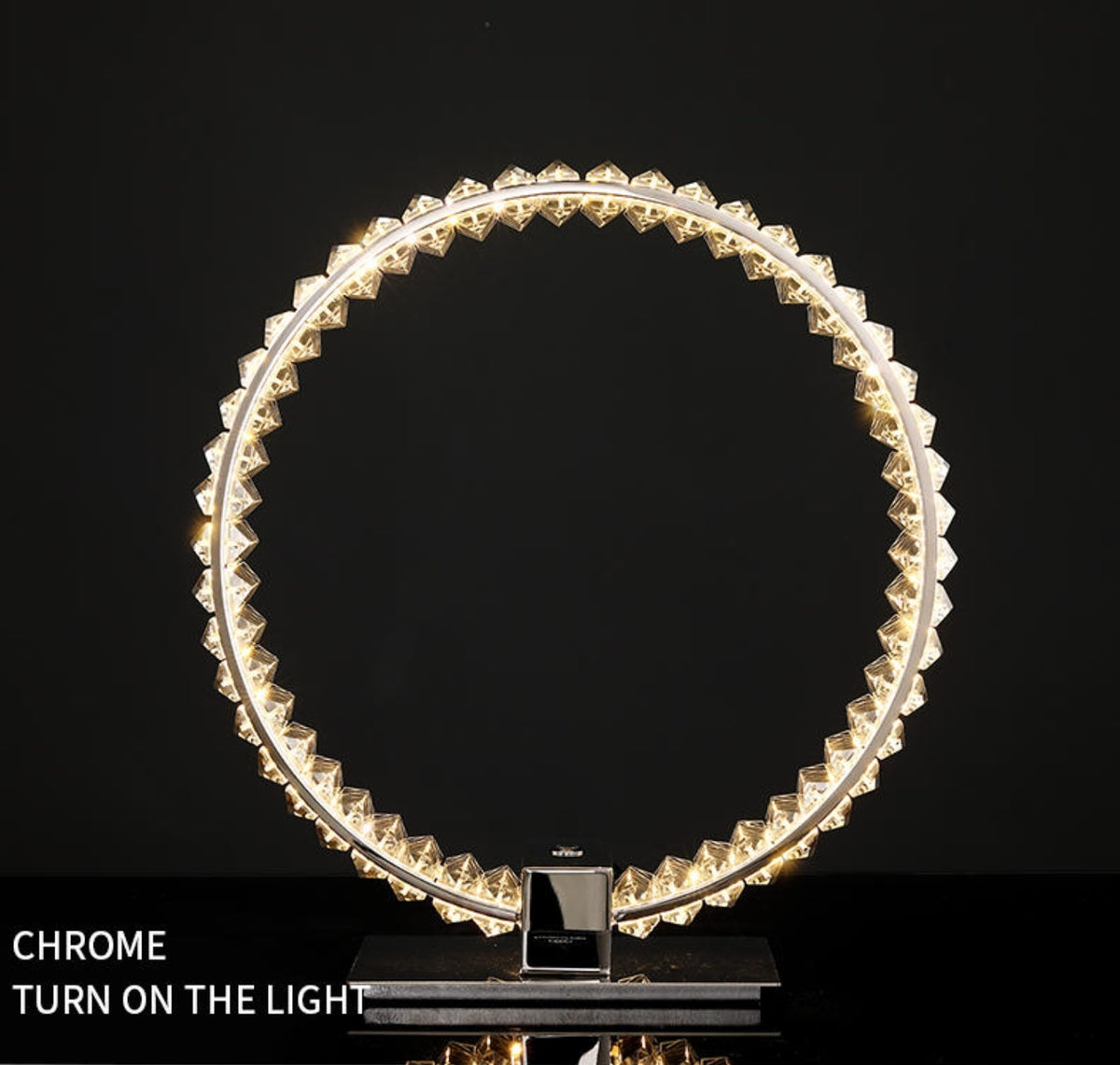 Bennie Crystal Table Lamp- Gold/Chrome - Reflect Lighting