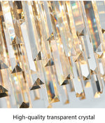 Gray & Gold Crystal Chandeliers-Round/Rectangle - Reflect Lighting