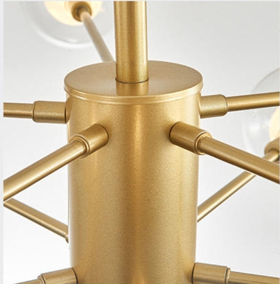 Bubble Glass Bamboo Chandelier-Gold/Black - Reflect Lighting