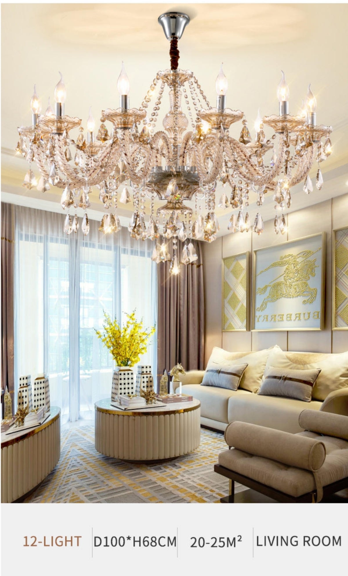 Versailles Chrome & Gold Crystal Chandelier - Reflect Lighting