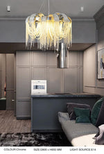 Flap Rope Tassel Chrome/Gold Chandelier - Reflect Lighting