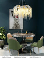 Flap Rope Tassel Chrome/Gold Chandelier - Reflect Lighting