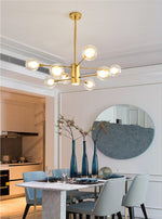 Bubble Glass Bamboo Chandelier-Gold/Black - Reflect Lighting