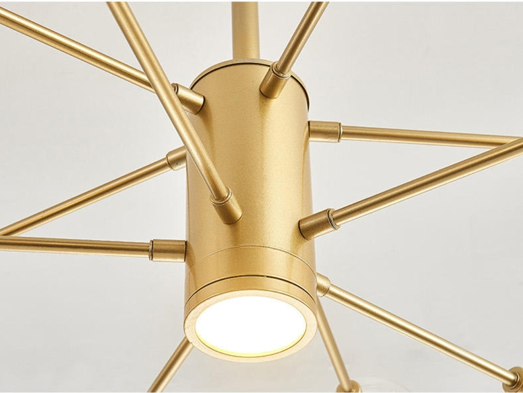 Bubble Glass Bamboo Chandelier-Gold/Black - Reflect Lighting