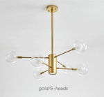 Bubble Glass Bamboo Chandelier-Gold/Black - Reflect Lighting