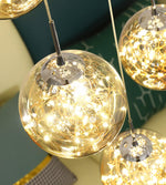 Balle Be Crystal Ball Staircase Chandelier- Smokey Grey/Cognac - Reflect Lighting