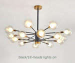 Bubble Glass Bamboo Chandelier-Gold/Black - Reflect Lighting