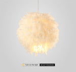 Ivory Feather Round Pendant Light - Reflect Lighting