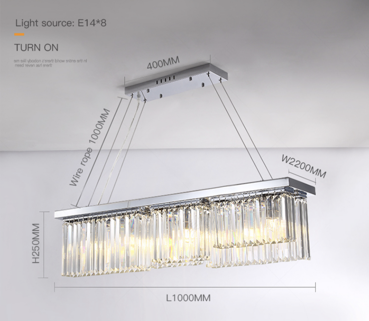 Chrome Rectangle Crystal Chandelier