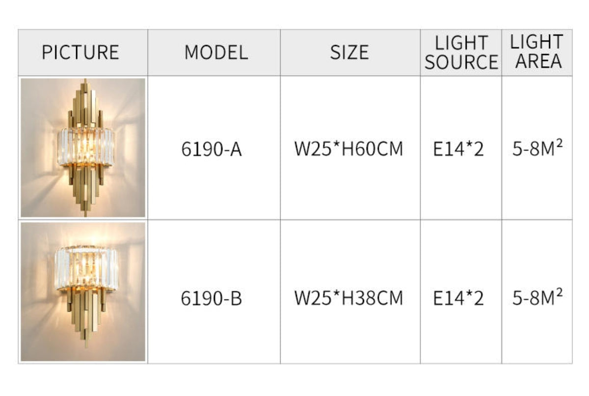 Aramis Iron Crystal Wall Lamp - Reflect Lighting