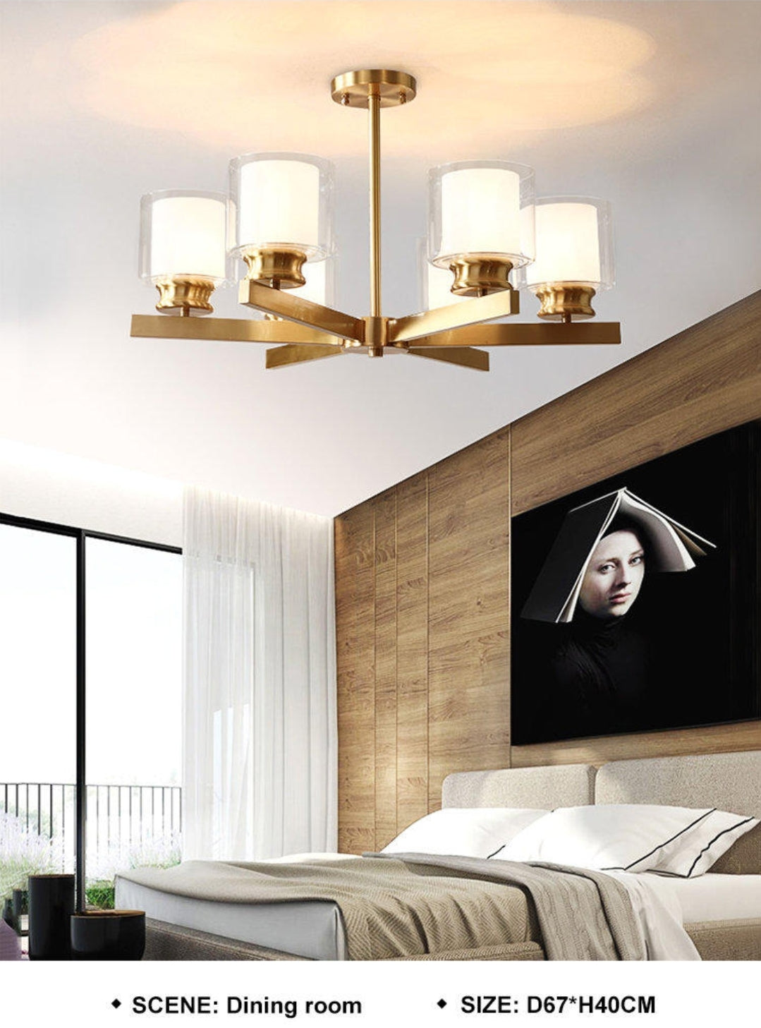 Classic Copper/Glass Candle Chandelier - Reflect Lighting